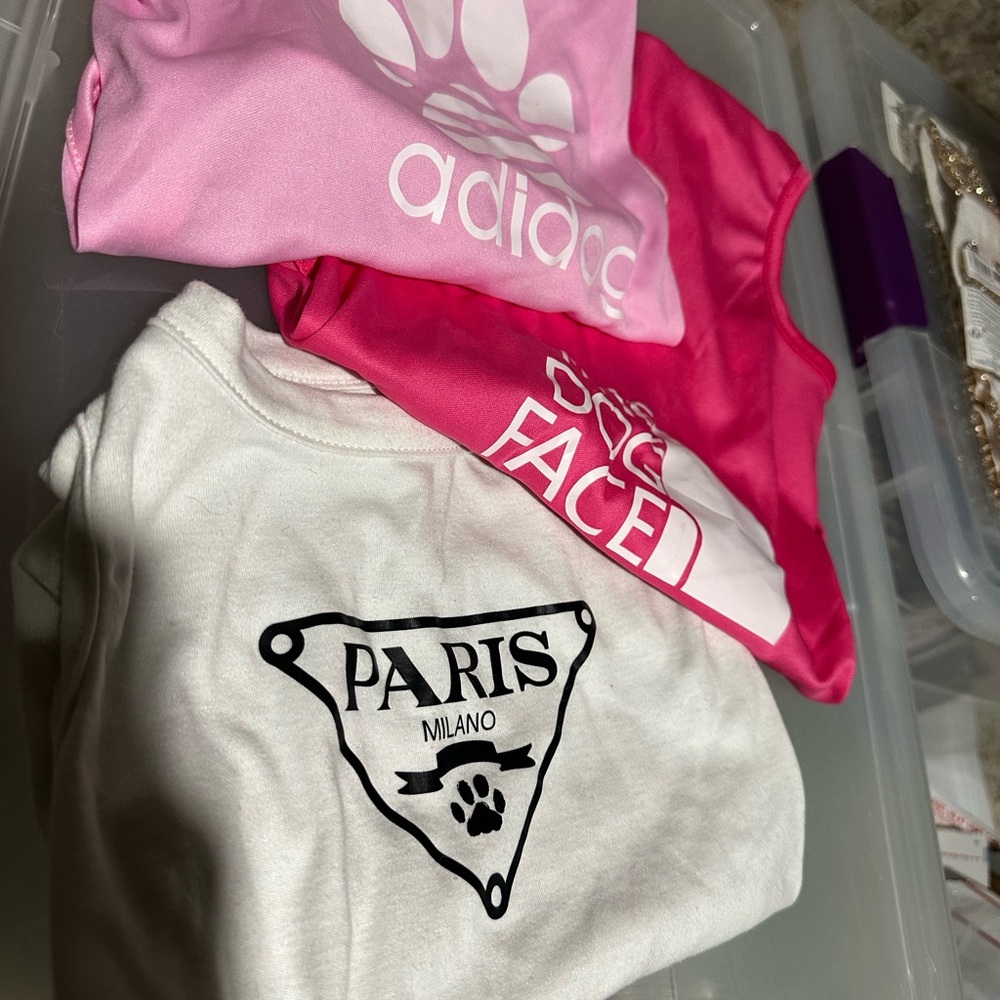 Luxury dog Pink and White Graphic Tees
